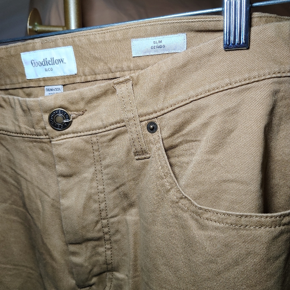 Goodfellow & Co Slim Fit Chino Pants 36x32 Tan NWOT - Picture 8 of 10